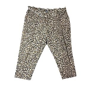 BOLD elements WOMAN Leopard Print Wide Leg Pants Elastic Waist Cropped Size 3X‎